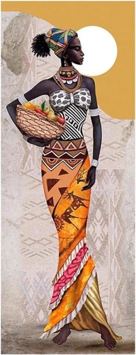 Diamond Painting Femmes Africaines,danse,Grand Diamant Peinture 30x60cm,Broderie Diamant Point De Croix Adults Kit Complet Accessoires,Perle Diamant A Coller ,Décor à La Maison/Salon/Chambre/Bureau