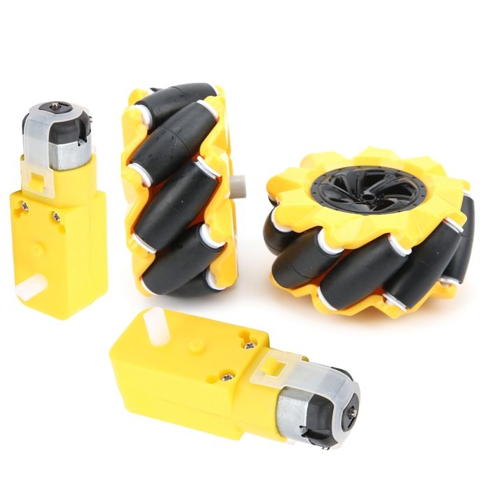 Ensemble de 4 roues Mecanum en acier de 48 mm, roues Omni gauche et droite pour voiture robot, 8 rouleaux en TPR par roue avec une capacité de charge de 3 kg