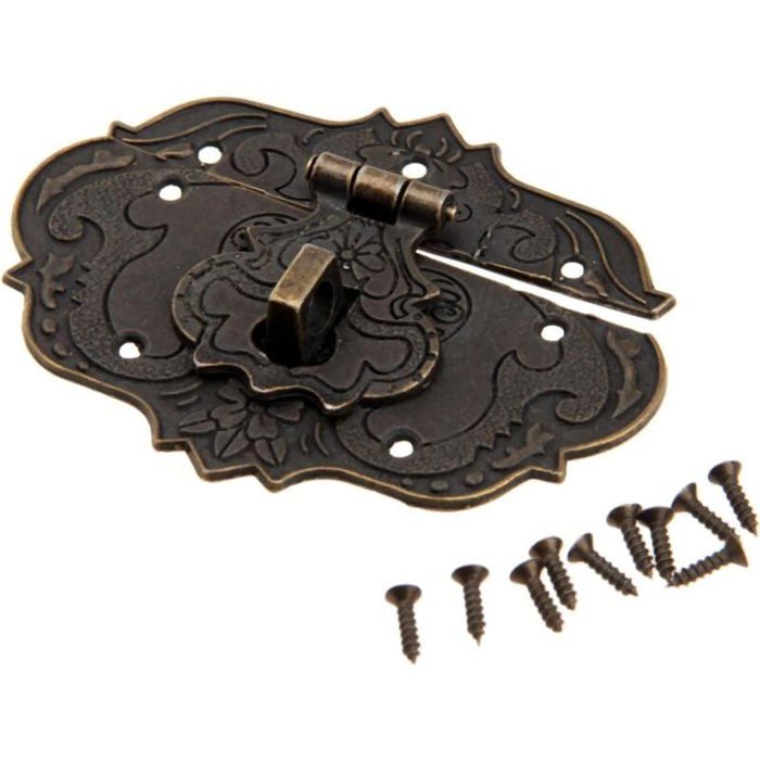 Loquet Serrure Vintage En Fer Bronze - Avec Serrure à Combinaison, Pour Armoire, Boîte à Bijoux, Meuble - 6
