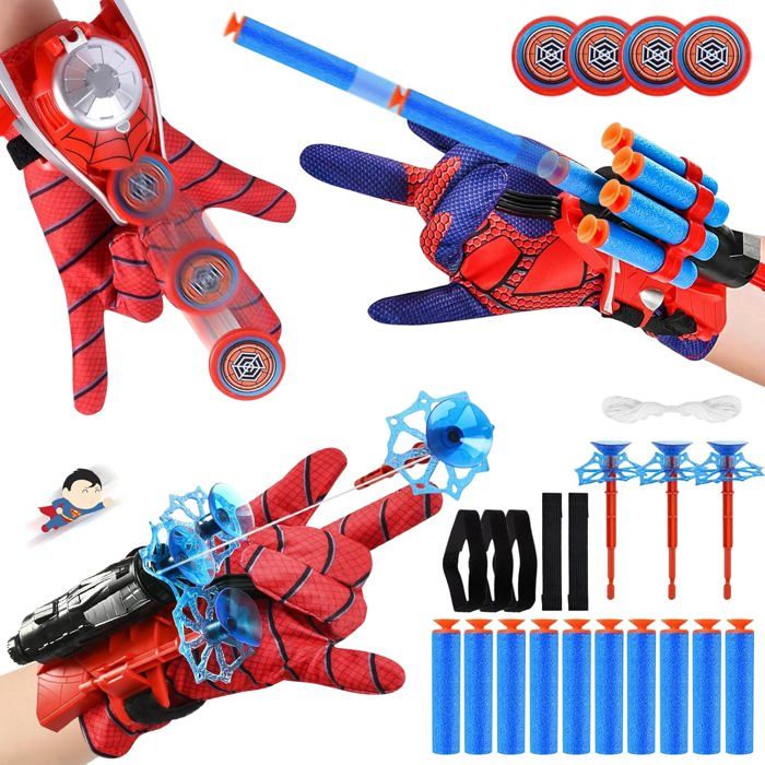 Meilleurs prix pour Jouet - HAUTSTORE - Lot de 3 Gants de Lanceur Spiderm - Multicolore - Plastique - Intérieur