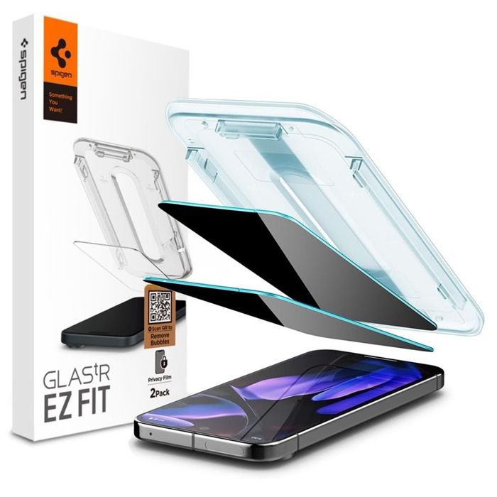 Verre trempé - SPIGEN - GLAS.TR EZ FIT Privacy - Google Pixel 9/9 Pro - 2 pièces - Protection durable