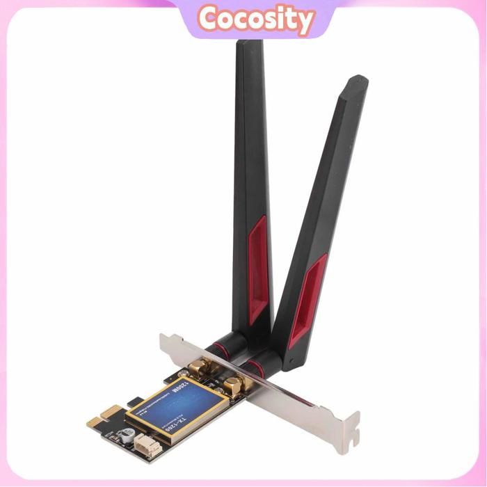 Carte WiFi 1200 Mbps PCIe Double Antenne 4.0 pour PC 24 GHz 50 GHz Double Bande Prise en Charge 7 8 10