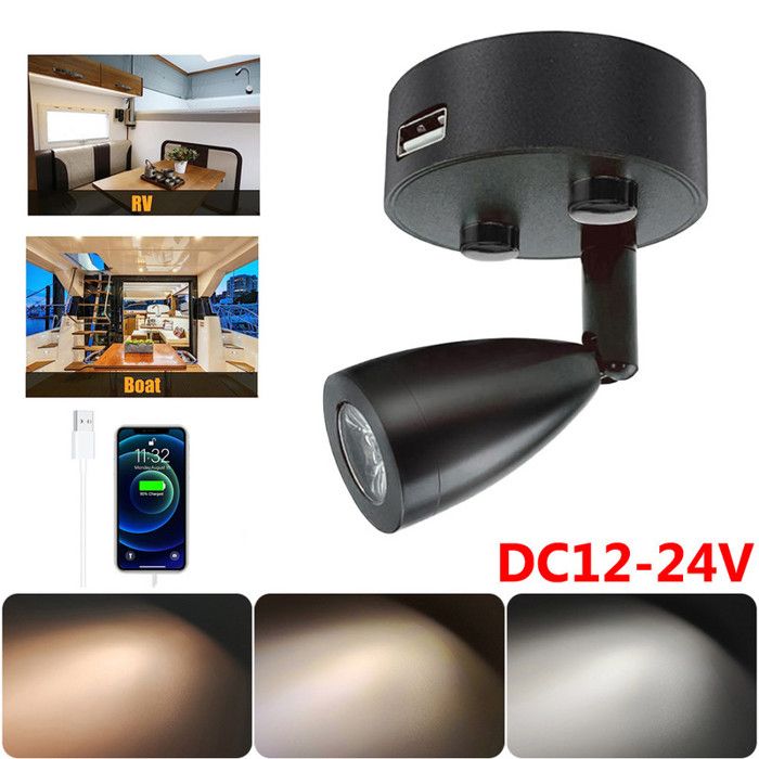 Lampe De Lecture LED 12V Dream Lighting - Spot Intérieur Verre Dépoli Pour Camping-car