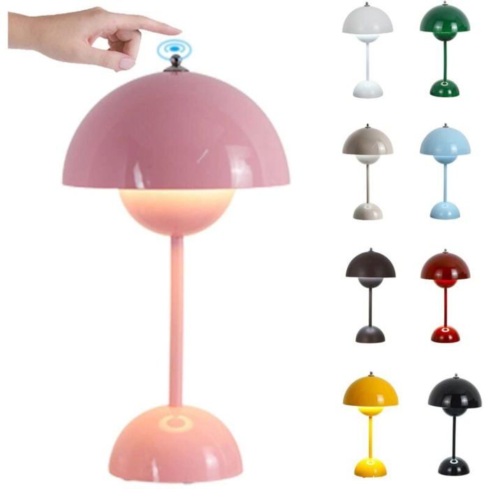 Lampe de Table LED Pot de Fleurs Lampe Rechargeable Sans Fil Dimmable avec 3 Modes de Luminosit YYV