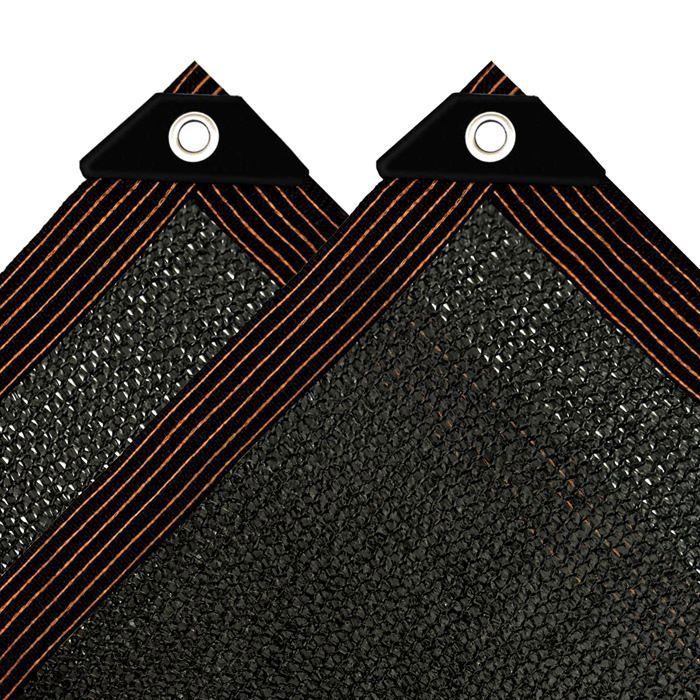 Voile dombrage rectangulaire 4 x 5 m 70% protection solaire - noir œillets aluminium