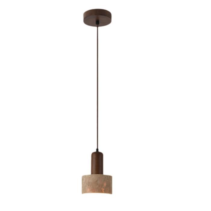 Suspension LED en Travertin Jaune Intensité Variable 3 Couleurs 110-240 V Style Japonais Wabi Sabi Idéale pour une Table de