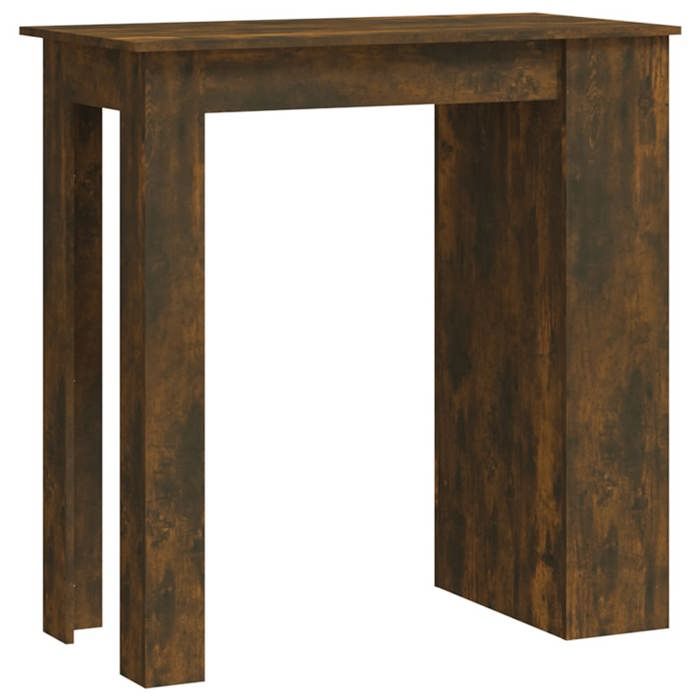 RUIG* CHIC Table de bar - Comptoir de bar - KENNETH - et étagère de rangement Chêne fumé 102x50x1035 cm34290