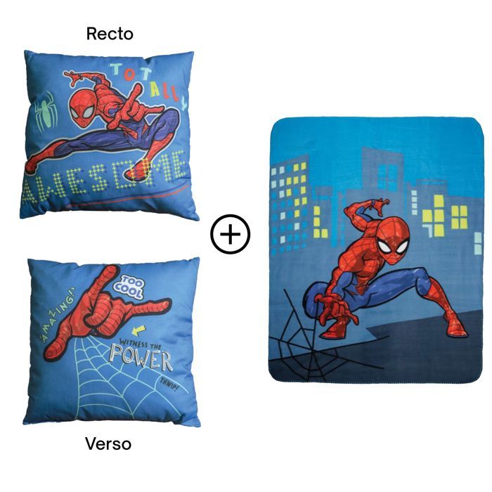 Couverture Doudou Spiderman Pour Enfants - 100x140 Cm En Polaire 100% Polyester - Licenciée Officielle - Ultra Douce Et Chaude - 7
