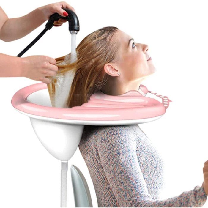 Bac à shampoing gonflable portable - Table de lavage de cheveux pliable - Salon mobile