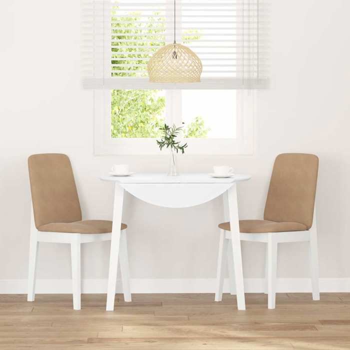 Chaises de salle à manger - vidaxl - Lot de 2 - Blanc - Bois massif - 43x56x86.5 cm - Capacité 110 kg - Avec coussins