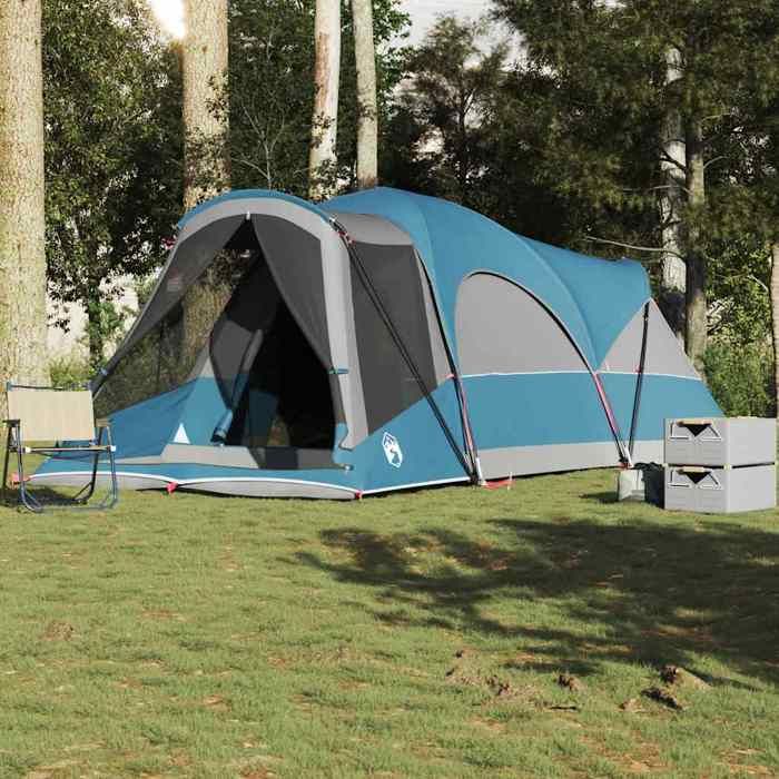 Tente familiale tunnel - vidaXL - 8 personnes - Imperméable - 560x200x210 cm - 3 chambres - Porche intégré
