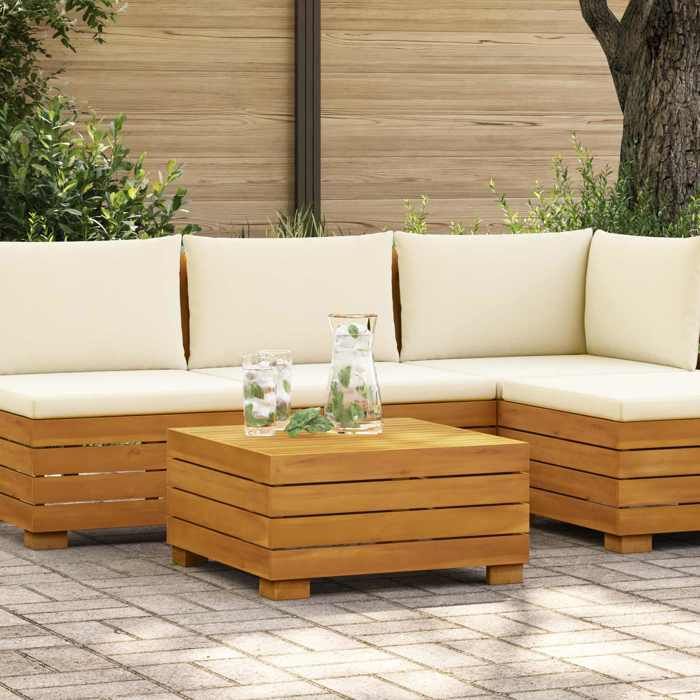 vidaXL Table dappoint de jardin Bois dAcacia Massif Marron 42022428