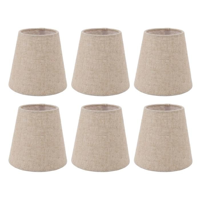 Lot de 6 petits abat-jour à pince en lin pour lampes à bougies accessoires déclairage
