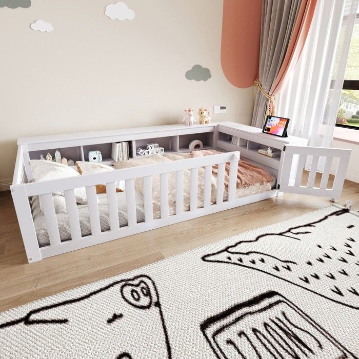 Lit enfant - PAGE Living - 90 x 200 cm - Bois massif - Tiroirs intégrés et garde‑corps sécurisés
