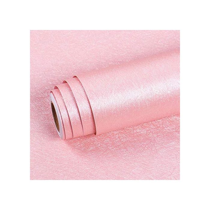 Papier Peint Chambre Fille Rose avec Motif Fil de Soie Film Adhésif pour Meuble Chambre Salon Commode 40 x 200 cm FILM POUR VITRAGE