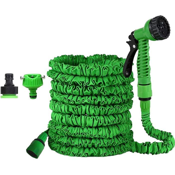 Tuyau Arrosage 15m 8 Fonctions – Plantes Lavage Voiture Douche Animaux Jardin Extensible