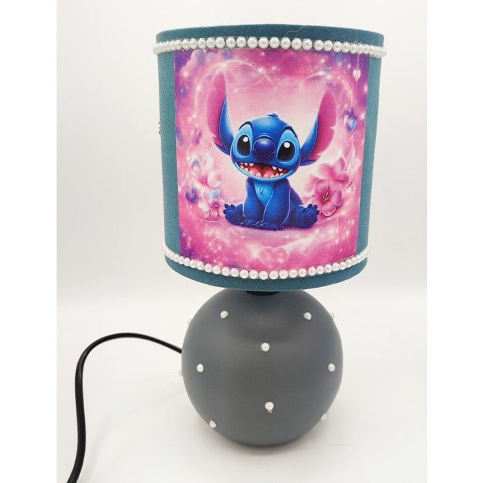LAMPE DE CHEVET BLEU STITCH STRASS PERLES