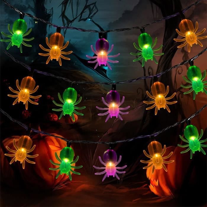 Guirlandes Lumineuses Solaires Extérieures-Halloween Guirlande Lumineuse 100LED 20M Halloween