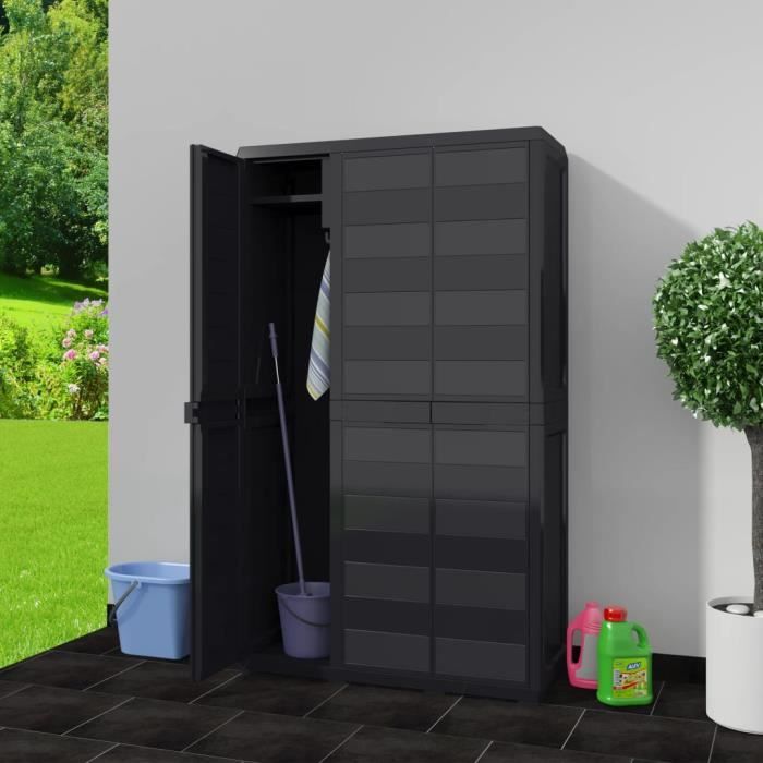 Fihero Armoire De Rangement De Jardin Avec 4 Etageres Noir Achat