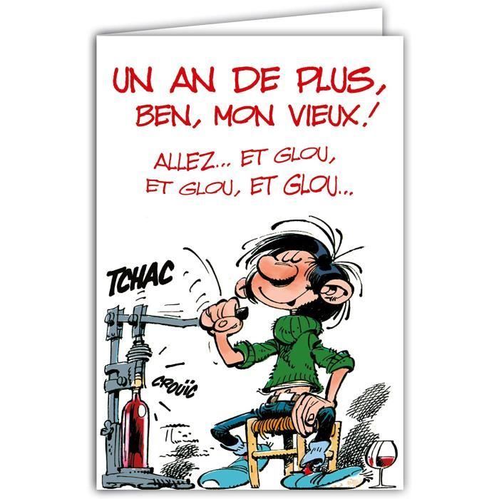 Afie Glct 0237 Carte Anniversaire 1 An De Plus Mon Vieux Gaston Lagaffe Bouteille Vin Rouge Humoristique Humour Bande Dessin 923 Cdiscount Beaux Arts Et Loisirs Creatifs