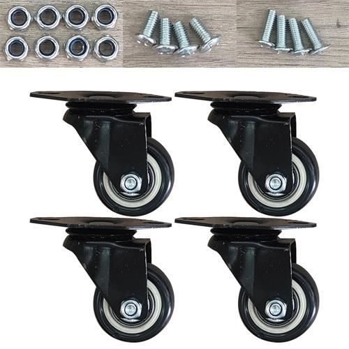 Lot De 2 Roues De Rechange Pour Chariot, Poussette, Caddie - Roues Blanches Et Noires Légères