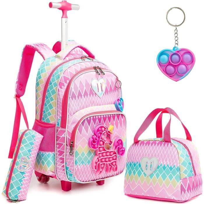 Cute Unicorn Rolling Backpack For Girls Backpacks With Wheels For