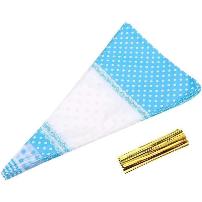 51Sachet à Bonbons Forme Cônes Sac Cadeau Cône Joli Sac Conique Cornet Surprise Cadeaux De Rentrée Pour Garçons et Filles, Saveurs Sûres, Robustes et Unisexes ( 20 x 15 x 3)cm