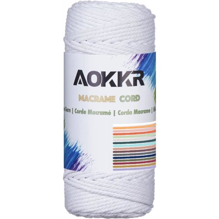 Corde Macramé Coton Vert Algue Jeogyong - 3mm X 100m - DIY Déco Intérieure