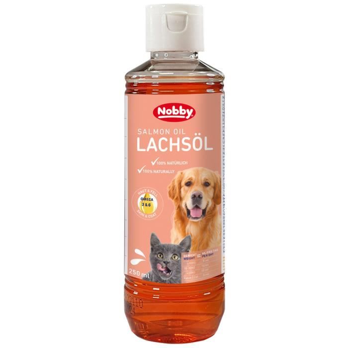 Meilleurs prix pour Complément alimentaire pour chien et chat huile de saumon Nobby Pet 250 mn