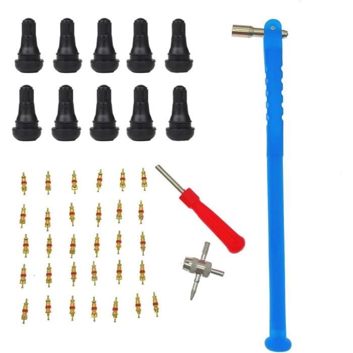 Extracteur De Valve Pour Pneus - Avec 5 Embouts, Pour Voiture, Moto, Vélo - Outil De Réparation Noyau De Valve