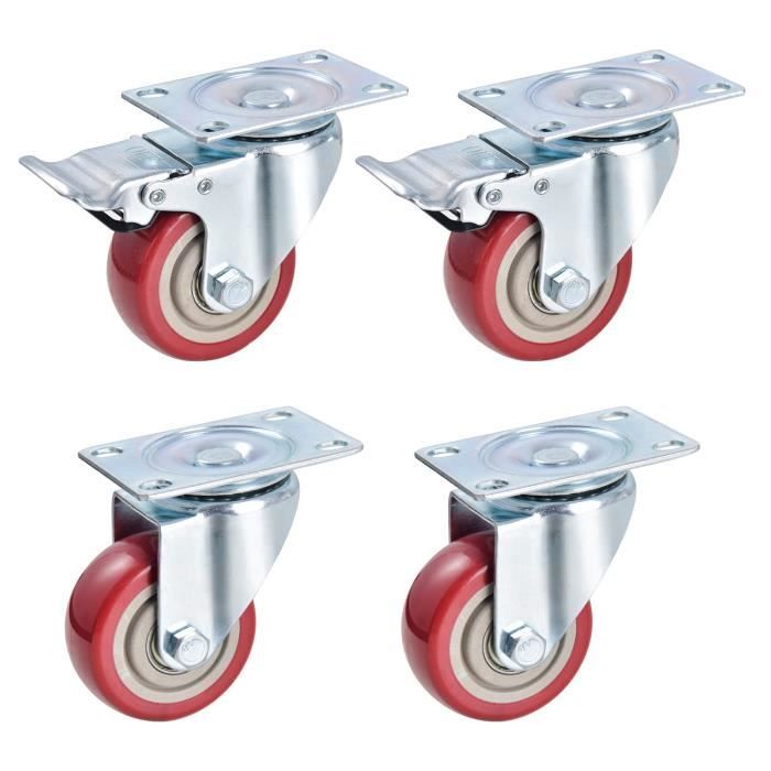 4 Roues De Roulettes De Meubles Roulettes Pivotantes De Plaque De 25Mm