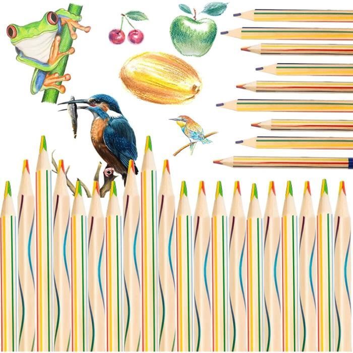 8 Pièces Crayon Arc-En-Ciel, Crayon De Couleurs, 8 Couleurs Crayon De