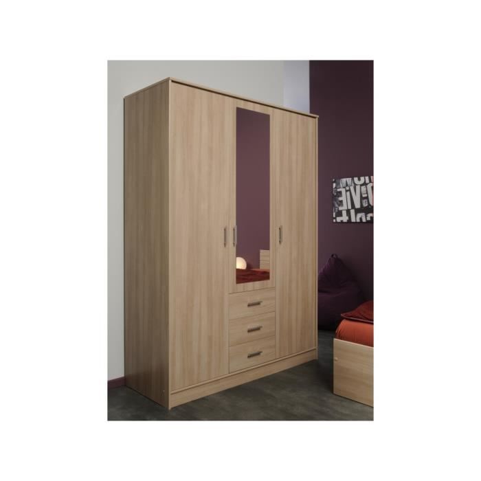 Universal Chene Armoire 3 Portes 3 Tiroirs Achat Vente