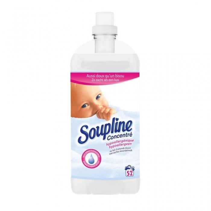 SOUPLINE - Adoucissant Linge Soupline Concentré Grand Air - Fraîcheur 14  Jours - Testé Dermatologiquement - 3 x 1300 ml (168 Lavages) : :  Epicerie