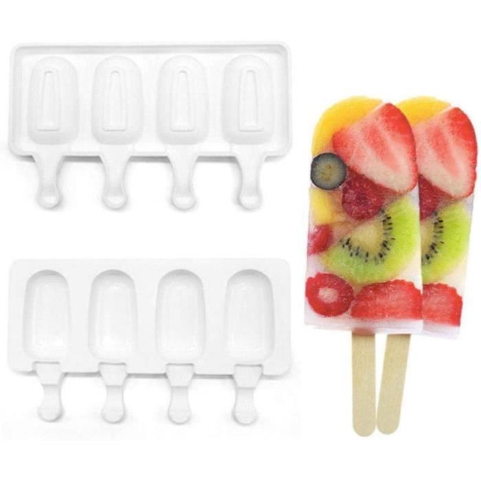20 Pièces Moules À Glace Moules À Popsicle Creux Moule À Glace Popsicle Crème Glacée Moule En Acier Inoxydable Pour Adultes Bricolage Été Avec 100 Bâtons En Bois+1 Brosse,C