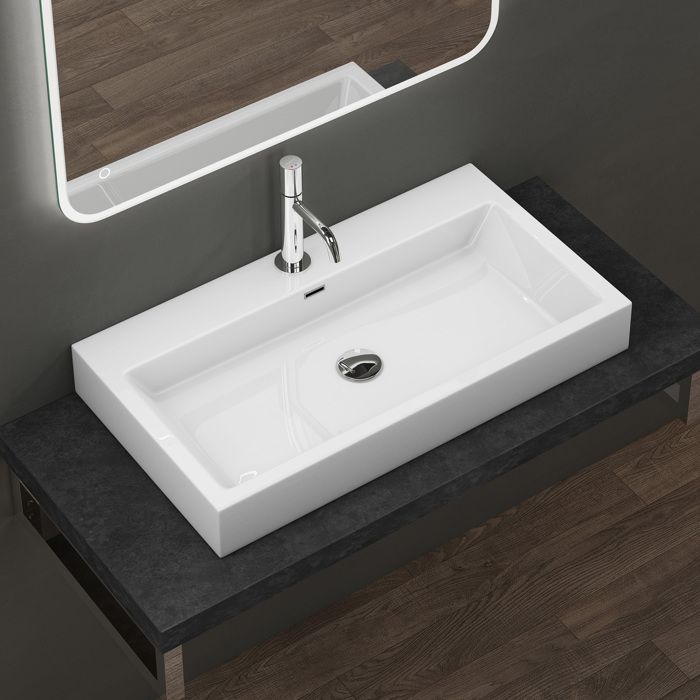 Lavabo Vasque Evier A Poser En Fonte Minerale Colossum 06 765 Blanc Avec Trop Plein Un Percage Pour Robinet 76 5x42x10cm Achat Vente Lavabo Vasque Lavabo Vasque A Poser Evier Cdiscount