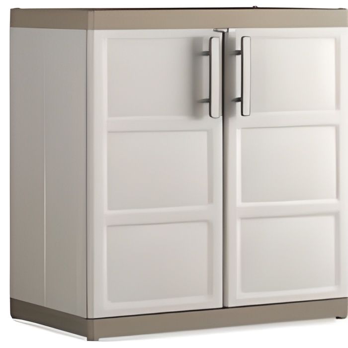 Armoire De Rangement Basse Xl Excellence Sable Beige Achat