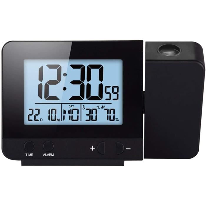 Réveil Vintage Lumineux PLUS PO - Horloge Projection Numérique LED Avec Port USB Charge