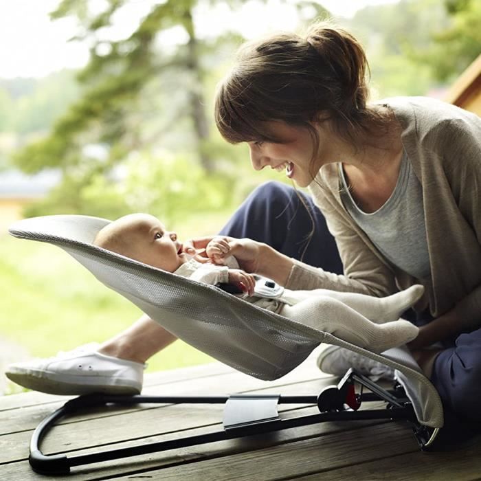 Transat Bébé Balancelle 2 En 1 88*40*51.5cm Chaise déquilibre en maille pour bébé -Gris-Capacité de poids : 18 kg