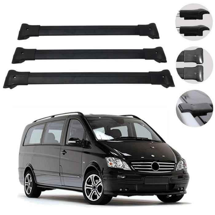 Barres de toit longitudinales pour Mercedes Vito W638 1996-2003 L1 Alu Gris