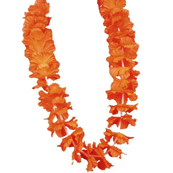 Collier Hawaïen - Décoration Florale - Orange - Adulte Mixte