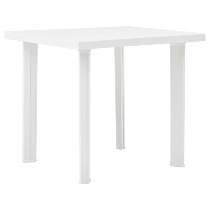 extérieur Gbshop Table basse blanche en plastique pour intérieur jardin et piscine 