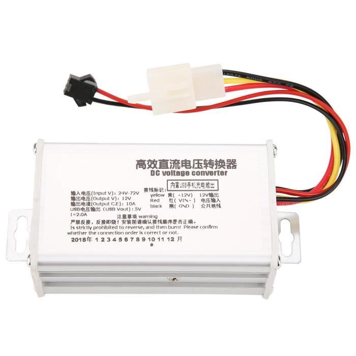 Convertisseur Buck AC 12V/24V Vers DC 5V - Module Abaisseur 5A, Protection IP67 - Pour écrans Voiture, Caméras, Routeurs