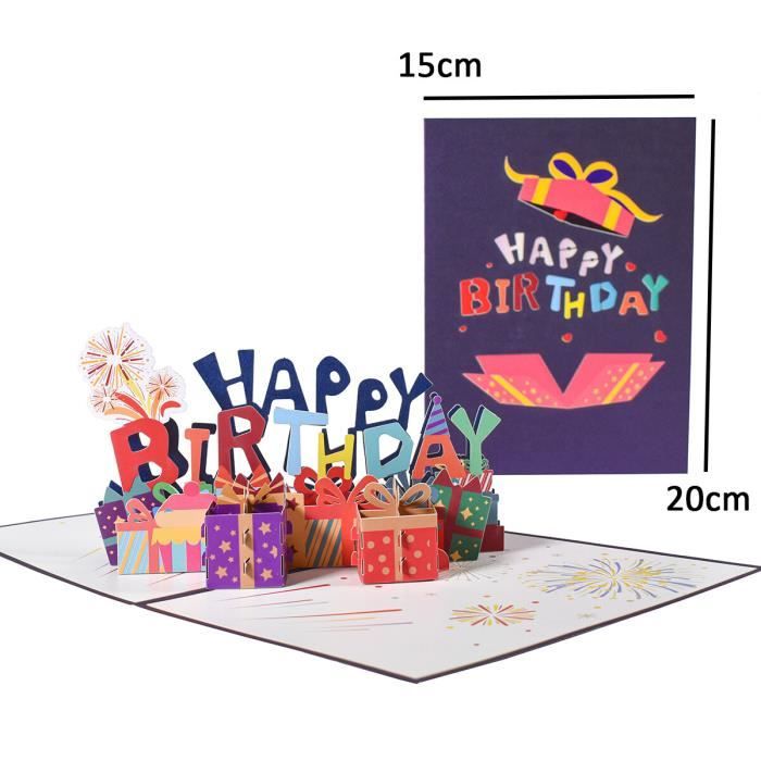 Carte D'anniversaire Musicale 3D Pop-up 18 Ans - Avec Porte-clés Et Enveloppe - Cadeau Créatif