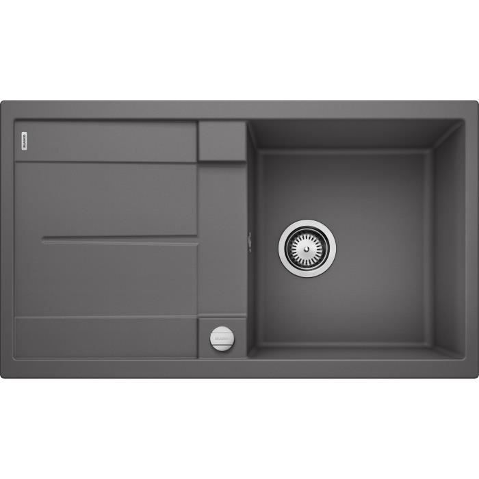 blanco metra 5s evier silgranit 1 cuve egouttoir reversible vidage auto siphon inclus gris rocher cdiscount bricolage
