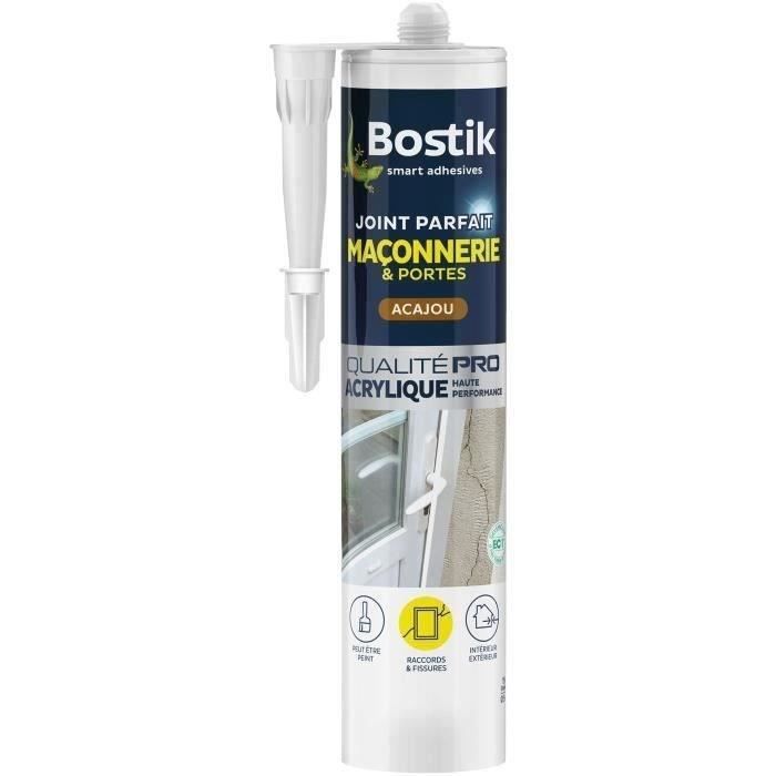 Mastic Etanchéité Joint Parfait Silicone BOSTIK Maçonnerie et Portes - Intérieur et Extérieur - Acaj