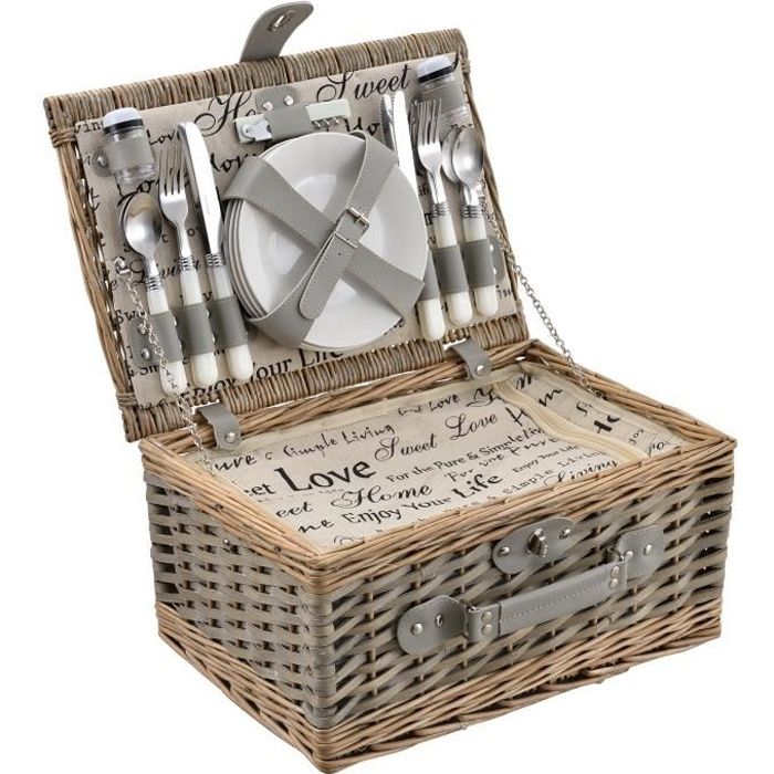 Casa Pro Panier De Pique Nique Pour 4 Personnes Incl Vaisselle