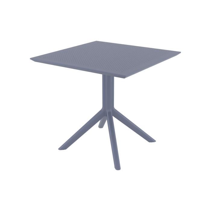 Table de jardin lounge - CLP - SKY 80 cm - Carré - Gris - Design - Extérieur
