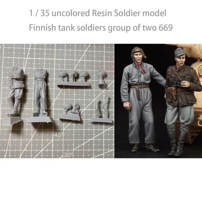 1/35 ] Soldat allemand WWII maquette en résine maquette miniature en résine non assemblée et non peinte (2 personnes) (jw8p-44