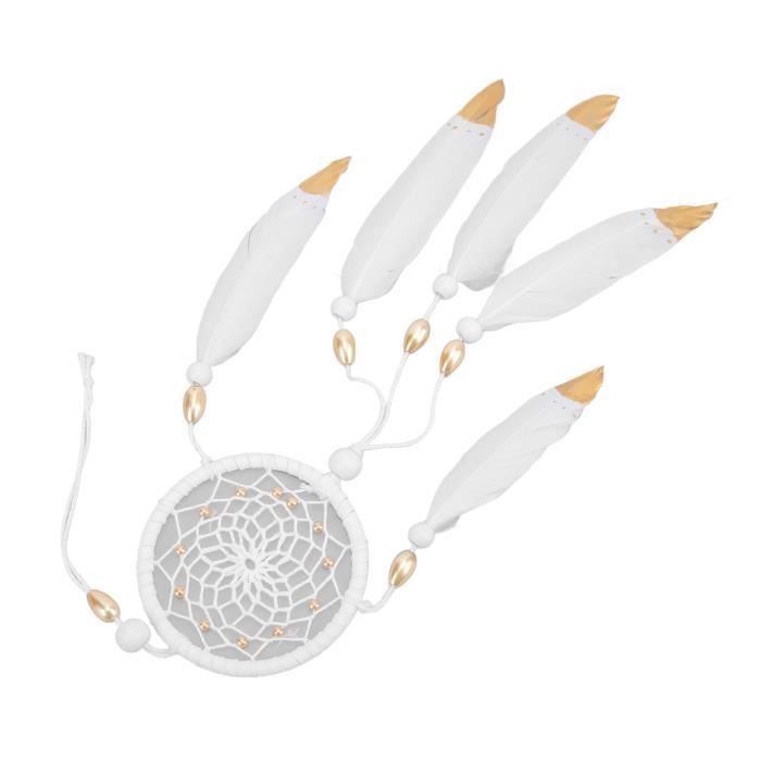EasyBravo Grand Attrape-rêves bohème avec Blanc Plume Cadre Mur